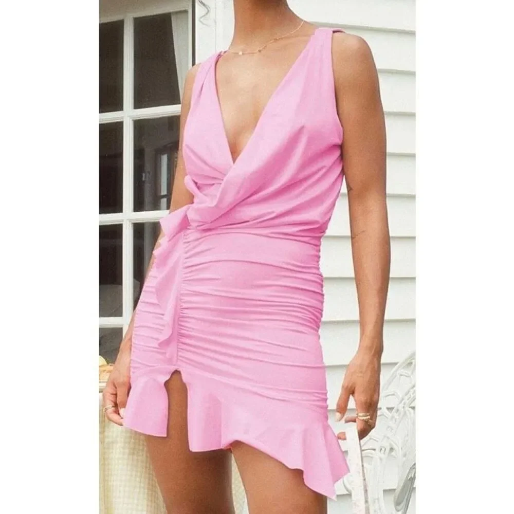 princess polly pink ruffle dress Nicoletta Mini Dress | Light Pink | Womens